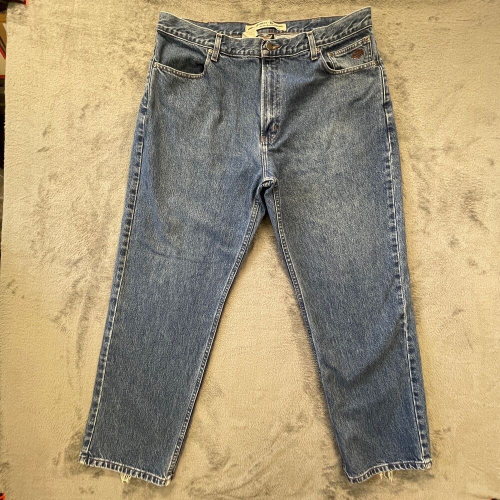 Harley Davidson Jeans Mens 40x30 Blue Biker Relaxed Fit Genuine Motor Clothes